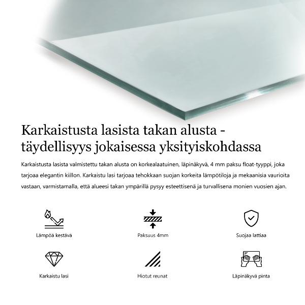 Šesťuholníková podložka pod krb priehľadná