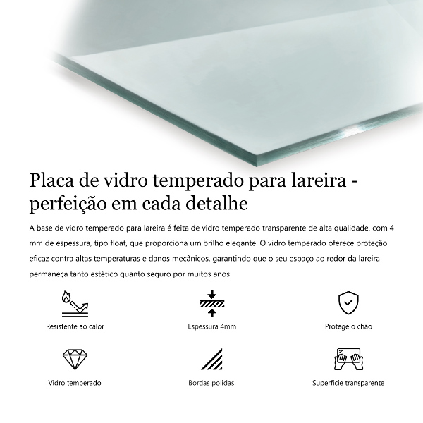 Šesťuholníková podložka pod krb priehľadná