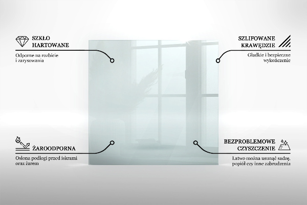 Šesťuholníková podložka pod krb priehľadná