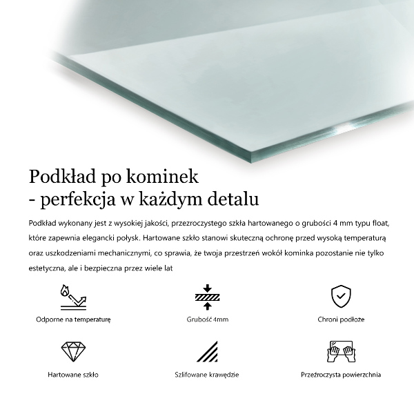 Šesťuholníková podložka pod krb priehľadná