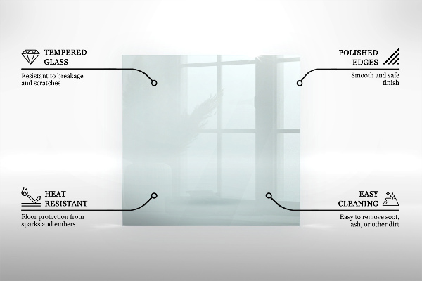 Šesťuholníková podložka pod krb priehľadná