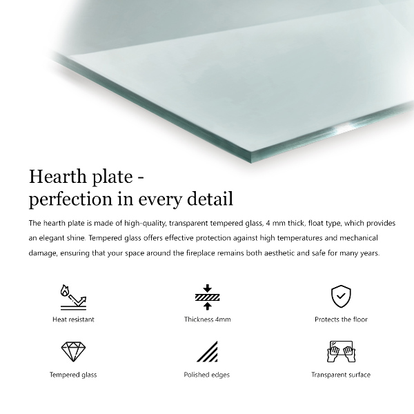 Šesťuholníková podložka pod krb priehľadná