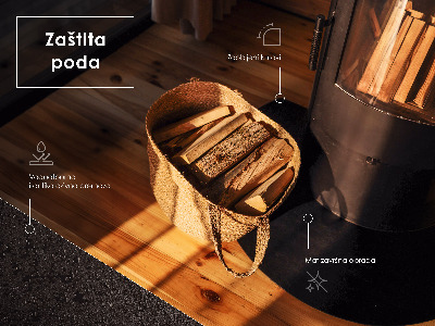 Semioválna podložka pod kachle v industriálnom kovovom vyhotovení