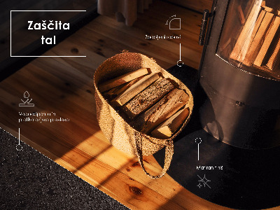 Semioválna podložka pod kachle v industriálnom kovovom vyhotovení