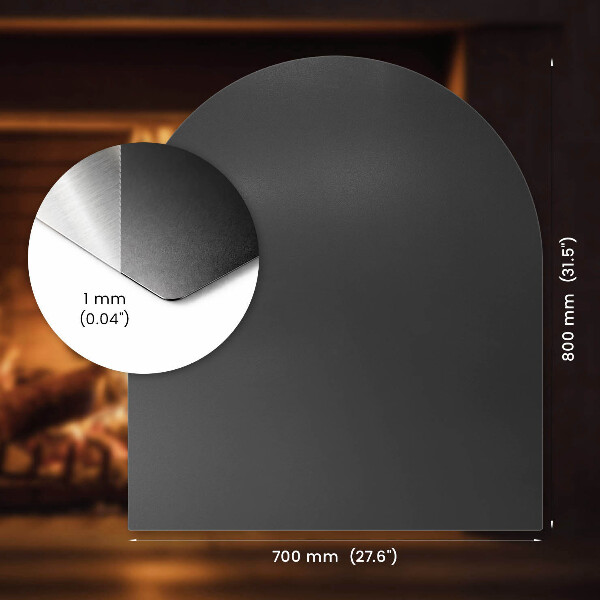 Semioválna podložka pod kachle v industriálnom kovovom vyhotovení