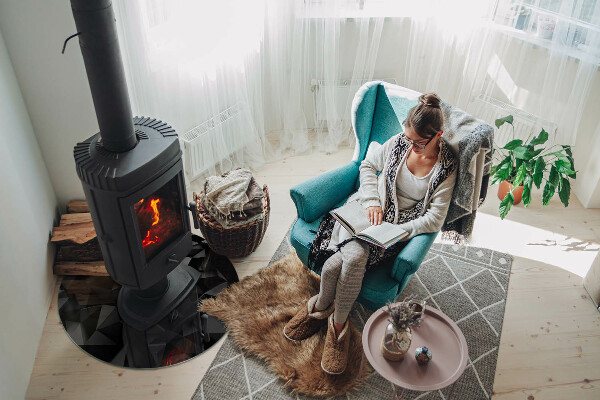 Okrúhla podložka pod krbové kachle Geometria v troch rozmeroch