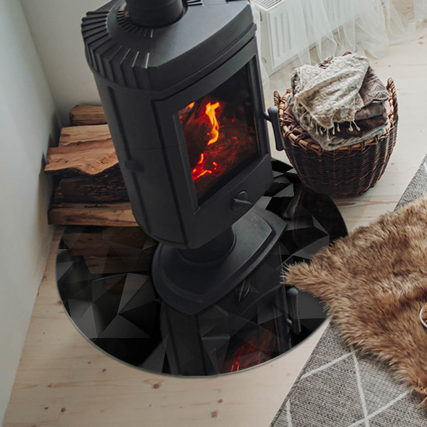 Okrúhla podložka pod krbové kachle Geometria v troch rozmeroch