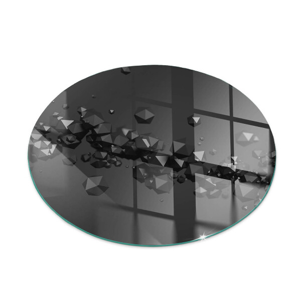 Okrúhla sklenená podložka pod krb Abstraktné oblačnosti sa formujú v pevných látkach