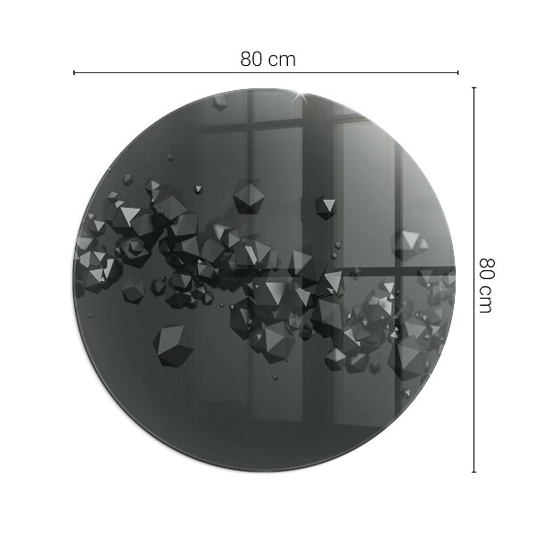 Okrúhla sklenená podložka pod krb Abstraktné oblačnosti sa formujú v pevných látkach
