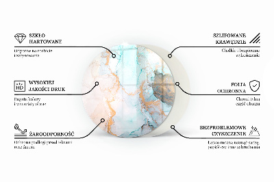 Okrúhla sklenená podložka pod krb Abstraktné oblačnosti sa formujú v pevných látkach