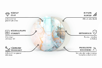 Okrúhla sklenená podložka pod krb Betónová konštrukcia s efektom