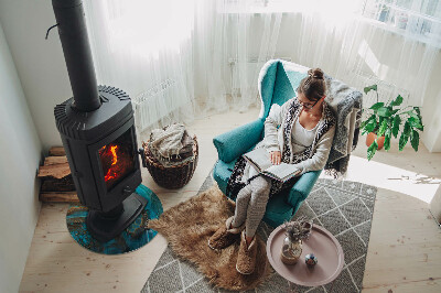 Okrúhla podložka pod krbové kachle Organický vzor v abstraktnom štýle