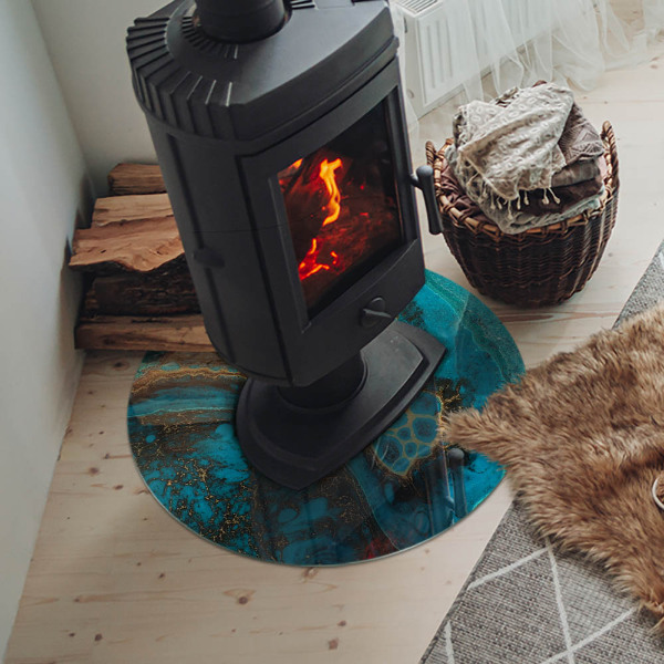 Okrúhla podložka pod krbové kachle Organický vzor v abstraktnom štýle