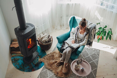 Okrúhla podložka pod krbové kachle Organický vzor v abstraktnom štýle