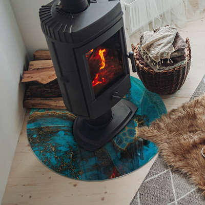 Okrúhla podložka pod krbové kachle Organický vzor v abstraktnom štýle