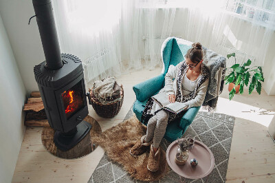 Okrúhla podložka pod krbové kachle Vzor borovicového dreva