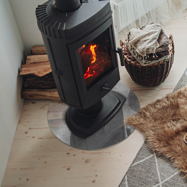 Okrúhle sklo pod kachle Vzor surového betónu