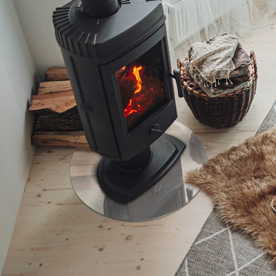 Okrúhla sklenená podložka pod krb Mramorový organický motív