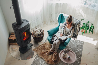 Okrúhle sklo pod kachle Kamenný vzor inšpirovaný prírodou