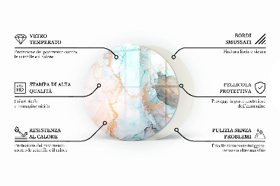 Okrúhle sklo pod kachle Drevený vzor v geometrickom usporiadaní