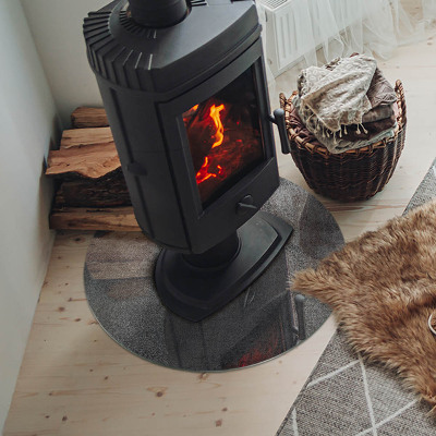 Okrúhla sklenená podložka pod krb Vzor surovej štruktúry