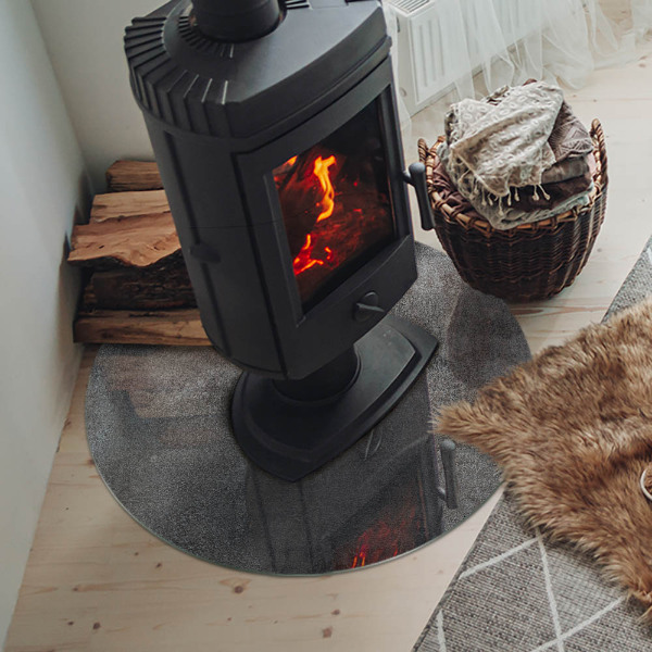 Okrúhla sklenená podložka pod krb Vzor surovej štruktúry