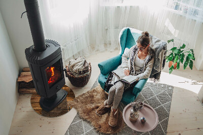 Okrúhla podložka pod krbové kachle Prírodná textúra dreva