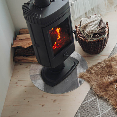 Okrúhla podložka pod krbové kachle Konštrukcia zo surového betónu