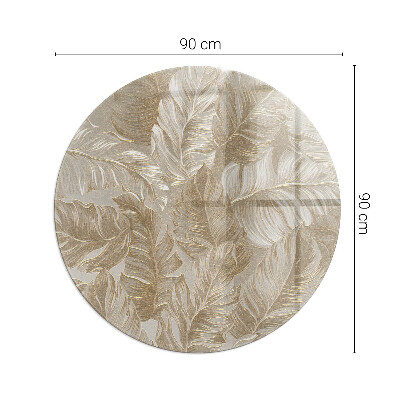 Okrúhla sklenená podložka pod krb Jemné vzory listov