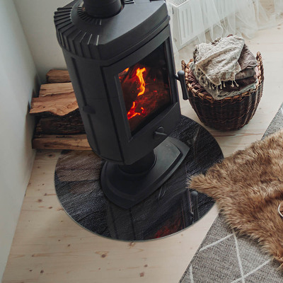 Okrúhla podložka pod krbové kachle Vzor skalnatej štruktúry