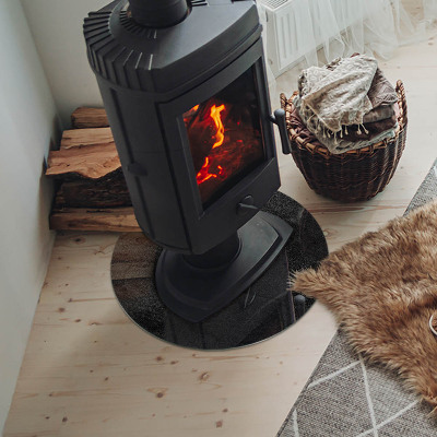 Okrúhle sklo pod kachle Vzor kamennej štruktúry