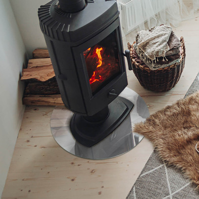 Okrúhla sklenená podložka pod krb Geometrická abstrakcia v tvaroch