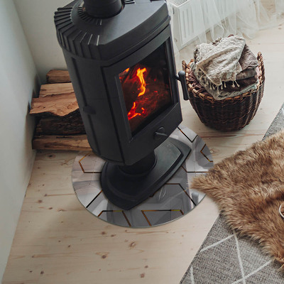 Okrúhla sklenená podložka pod krb Vzor trojrozmerných tvarov