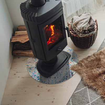 Okrúhle sklo pod kachle Abstraktný textúrový motív