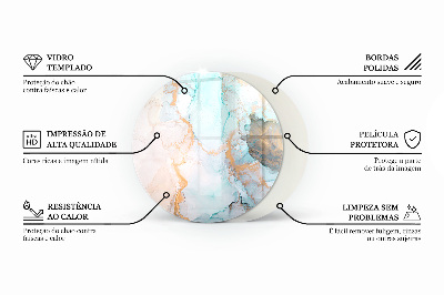 Okrúhla sklenená podložka pod krb Polygonálne vzory na webe