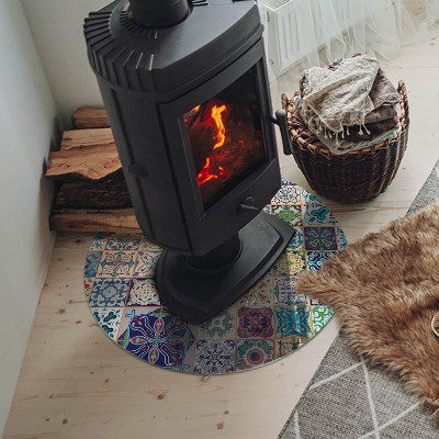 Okrúhla podložka pod krbové kachle Mozaikové dekoratívne vzory