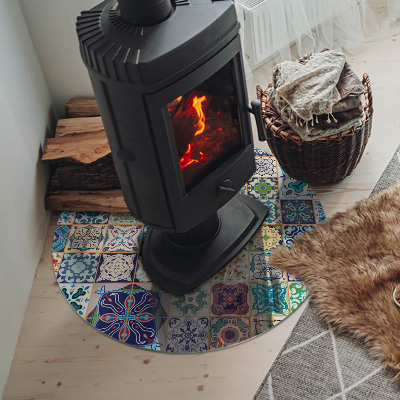 Okrúhla podložka pod krbové kachle Mozaikové dekoratívne vzory