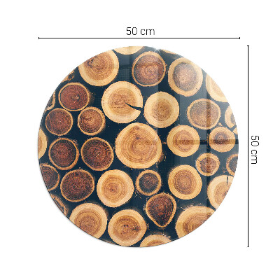 Okrúhle sklo pod kachle Krabica s dreveným rámom