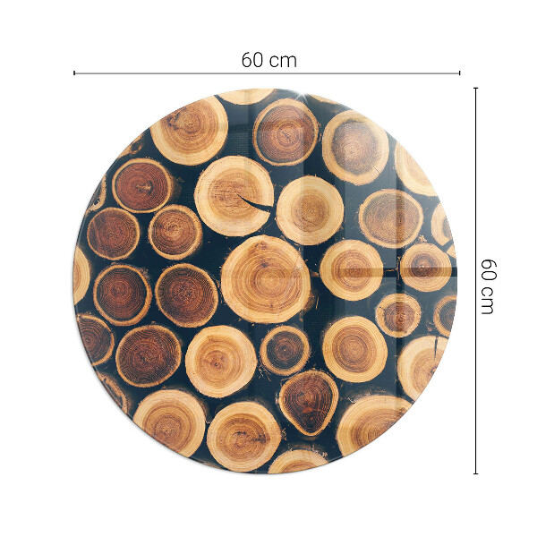 Okrúhle sklo pod kachle Krabica s dreveným rámom