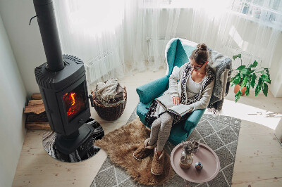 Okrúhla podložka pod krbové kachle Abstraktné vlnité a lineárne vzory