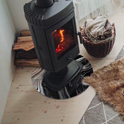 Okrúhla podložka pod krbové kachle Abstraktné vlnité a lineárne vzory