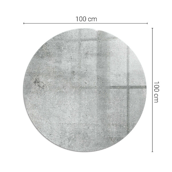 Okrúhla sklenená podložka pod krb Surový betón v minimalistickom štýle