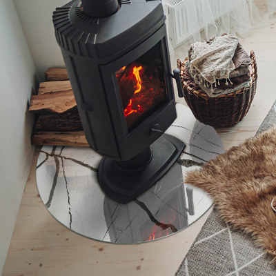 Okrúhle sklo pod kachle Mramorové žily v elegantnom štýle