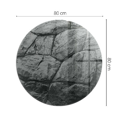 Okrúhla sklenená podložka pod krb Kamenný štýl v prírodnom prevedení