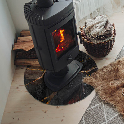 Okrúhla podložka pod krbové kachle Mramorový štýl s jemným žilkovaním