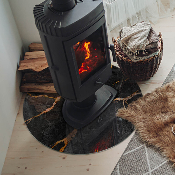 Okrúhla podložka pod krbové kachle Mramorový štýl s jemným žilkovaním