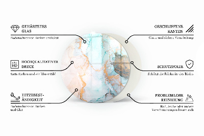 Okrúhle sklo pod kachle Kamenný organický motív