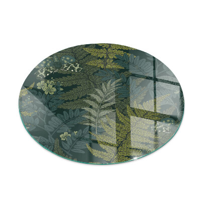 Okrúhle sklo pod kachle Rastlinné vzory s motýľmi