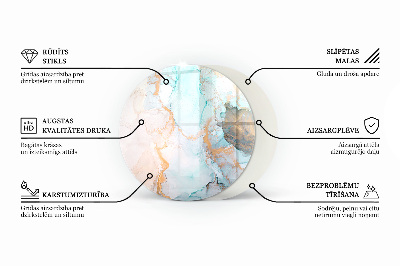 Okrúhle sklo pod kachle Rastlinné vzory s motýľmi
