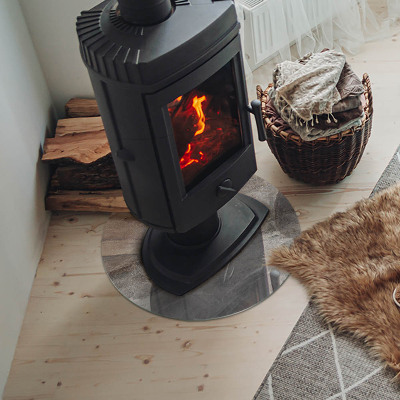 Okrúhla podložka pod krbové kachle Vzor inšpirovaný kameňom